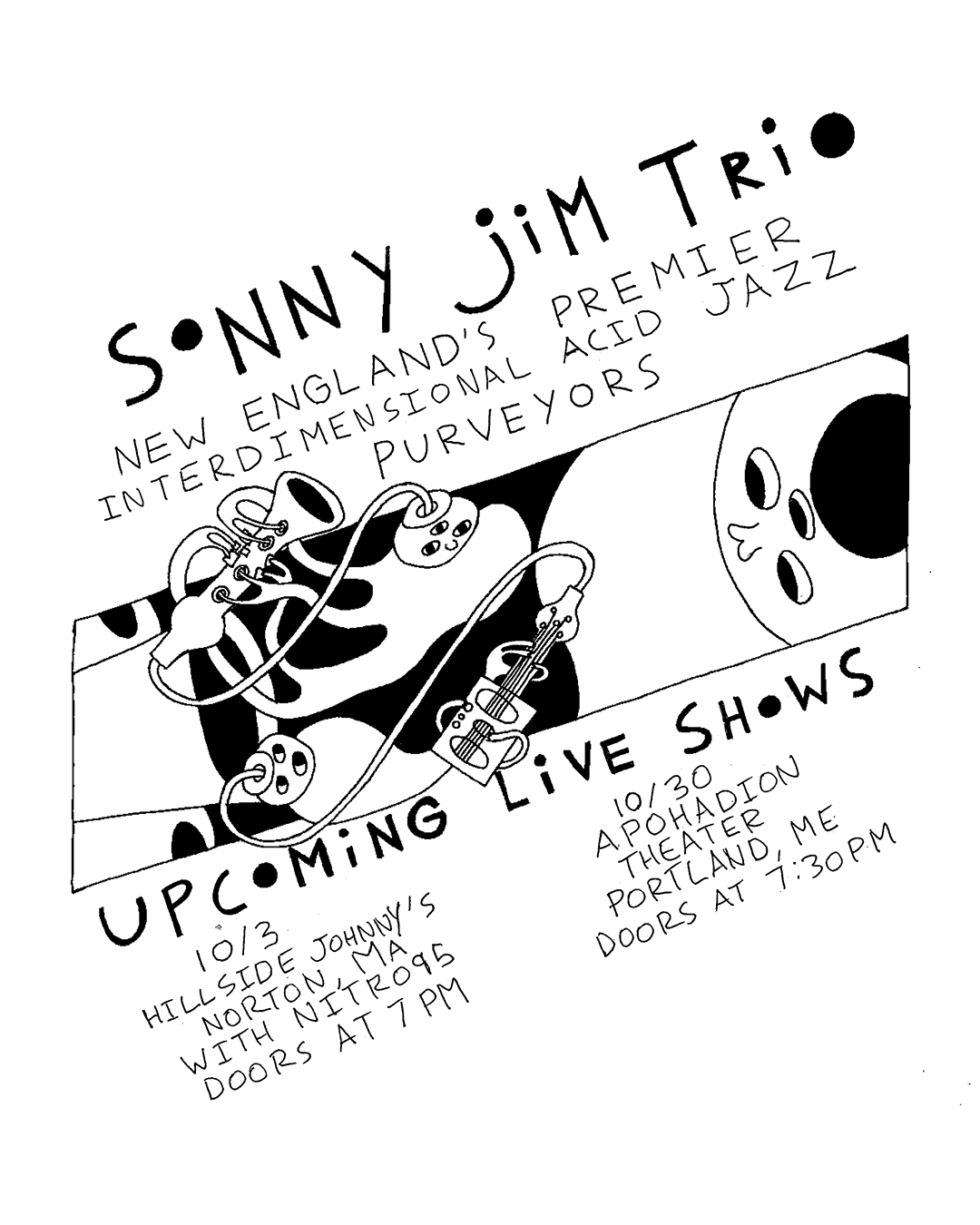 sonny jim show flyer. Playing at apohadion theater in portalnd october 30th